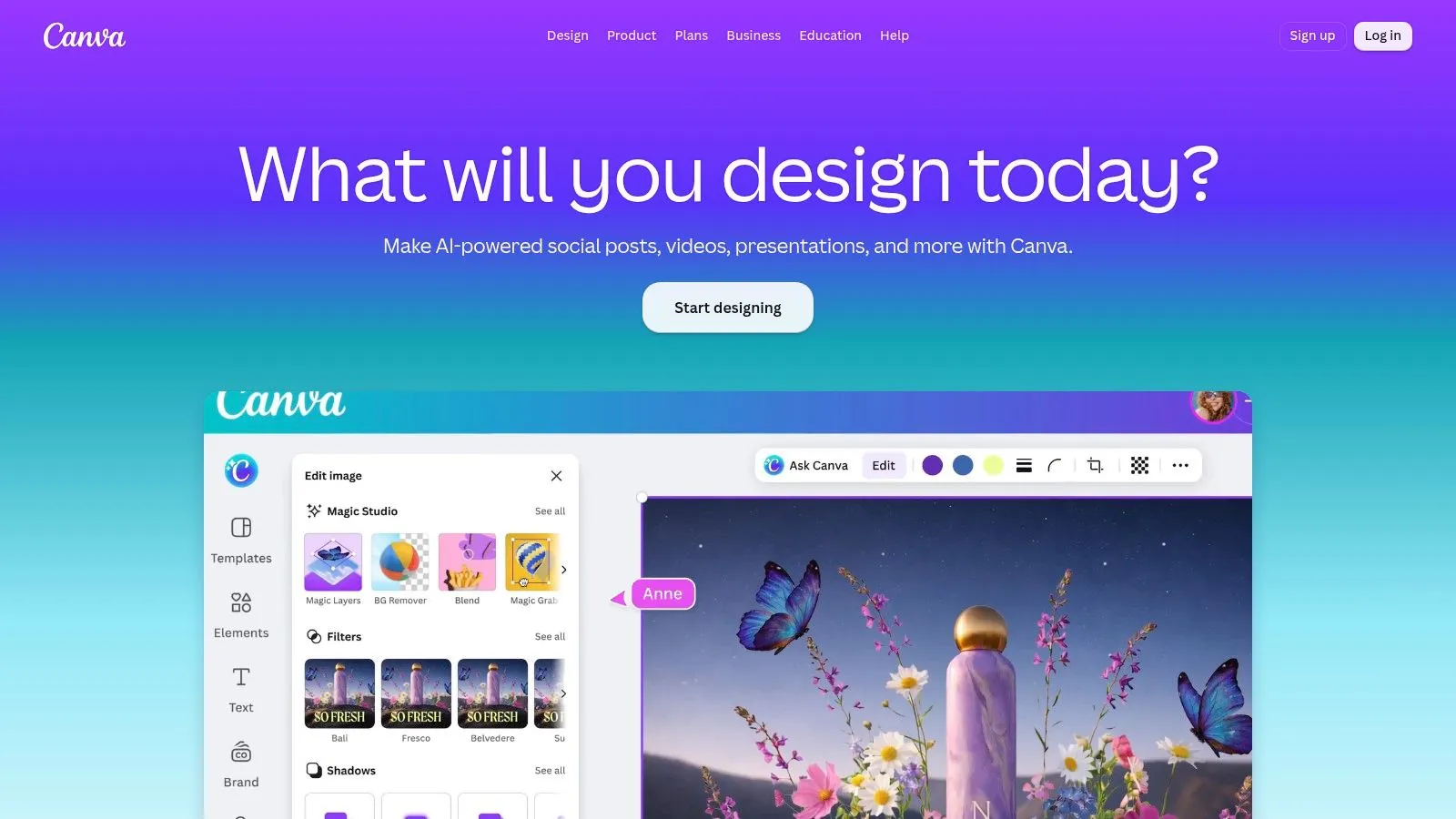 Canva with AI photo tools
