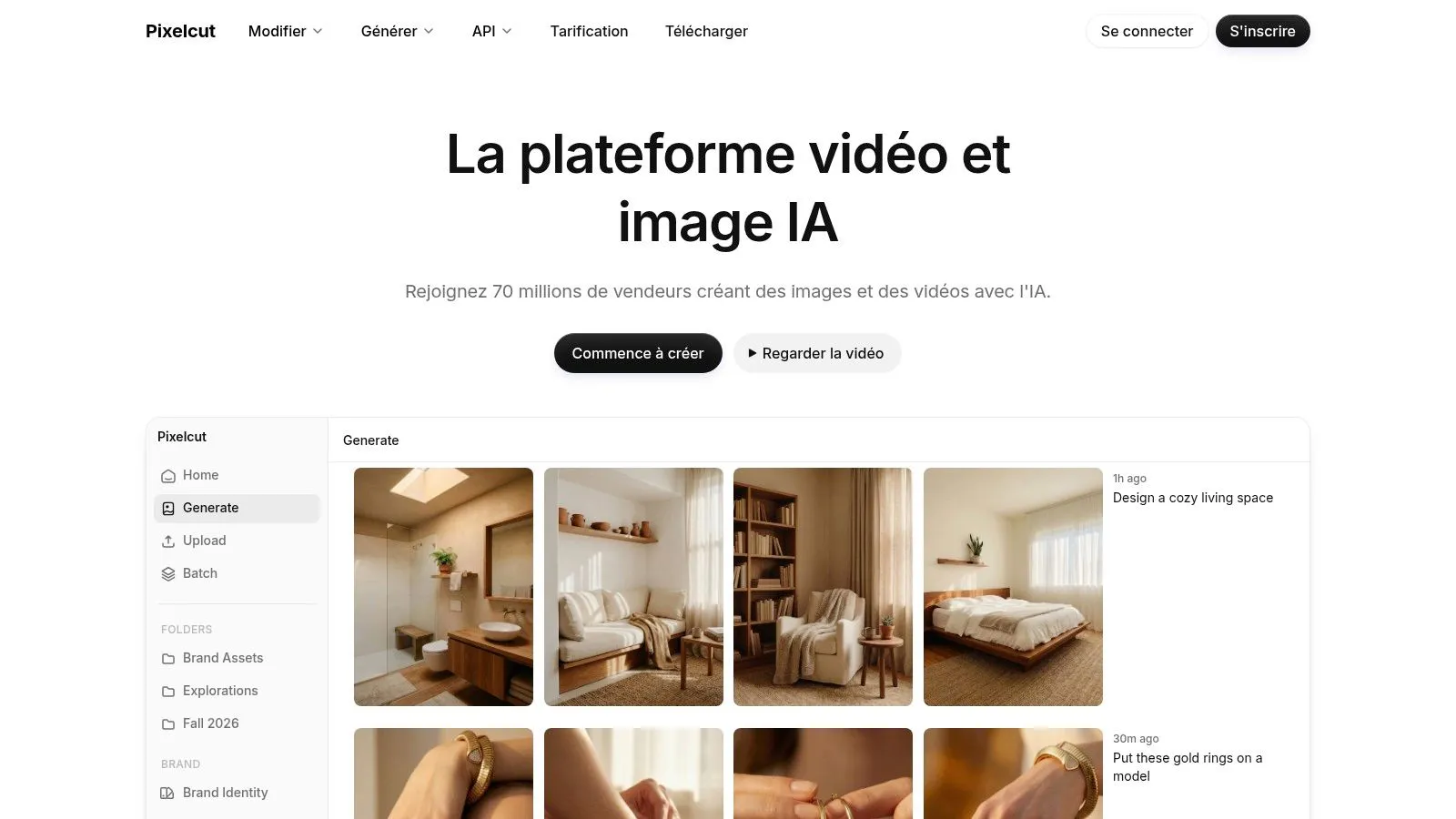 Outils de plateforme d'édition photo IA Pixelcut