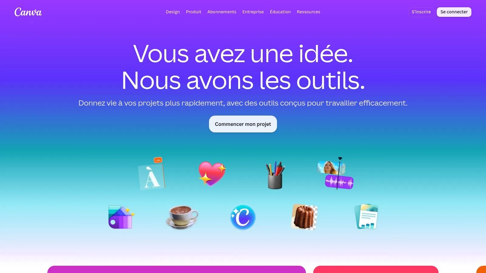 Page d'accueil de Canva pour l'édition photo par IA