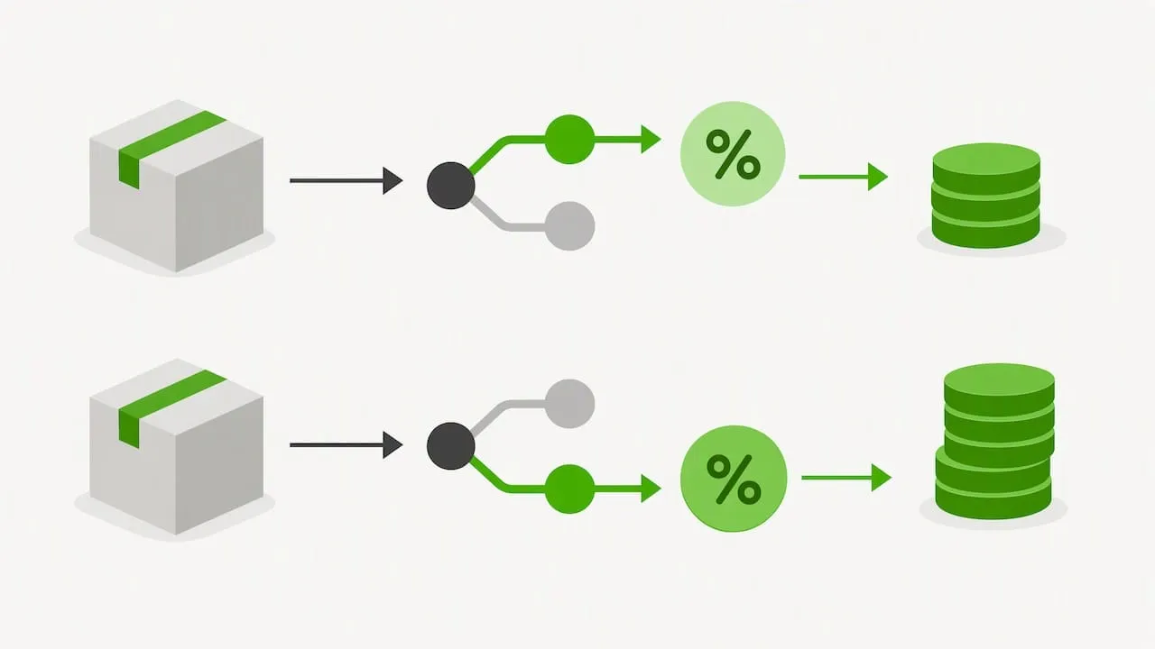 Two categories produce different fee totals