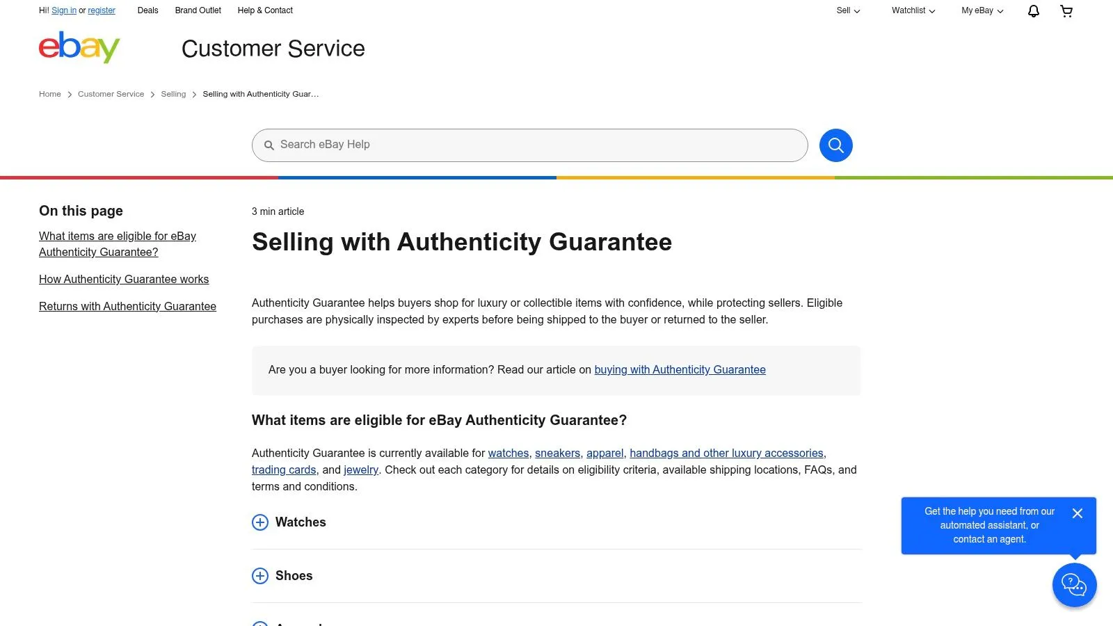 Luxury watches with eBay Authenticity Guarantee