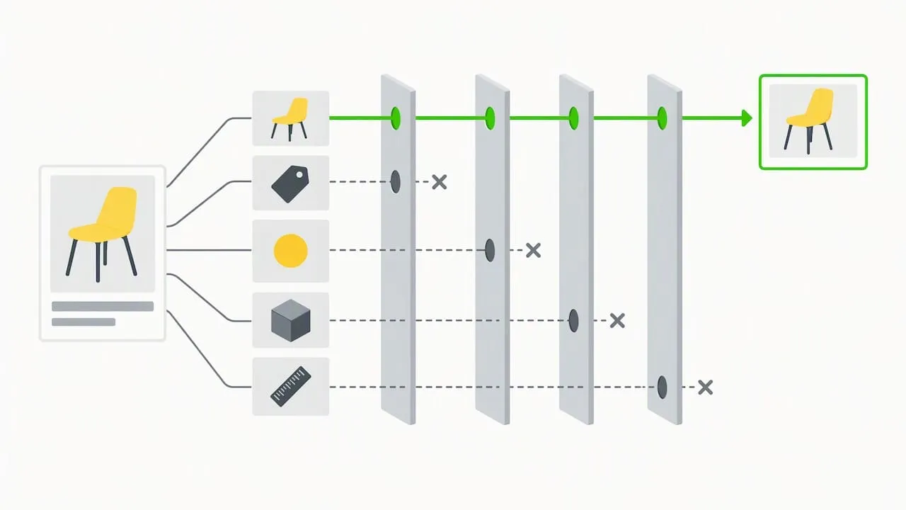Listing attributes passing through search filters