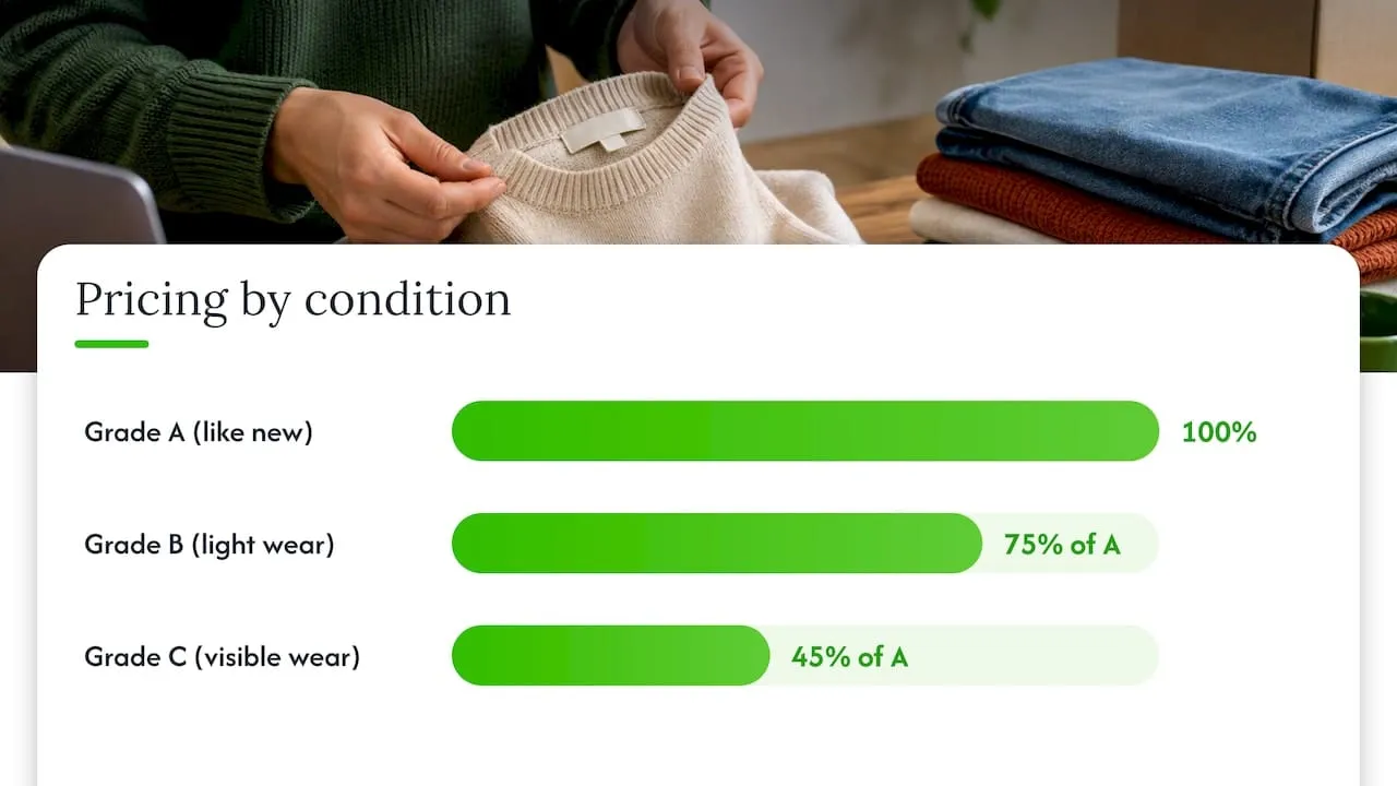 How to price used clothing: comps, condition grading and timing, overview diagram
