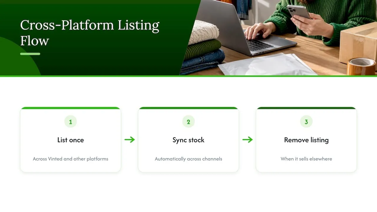A simpler way to manage listings across Vinted and beyond, overview diagram