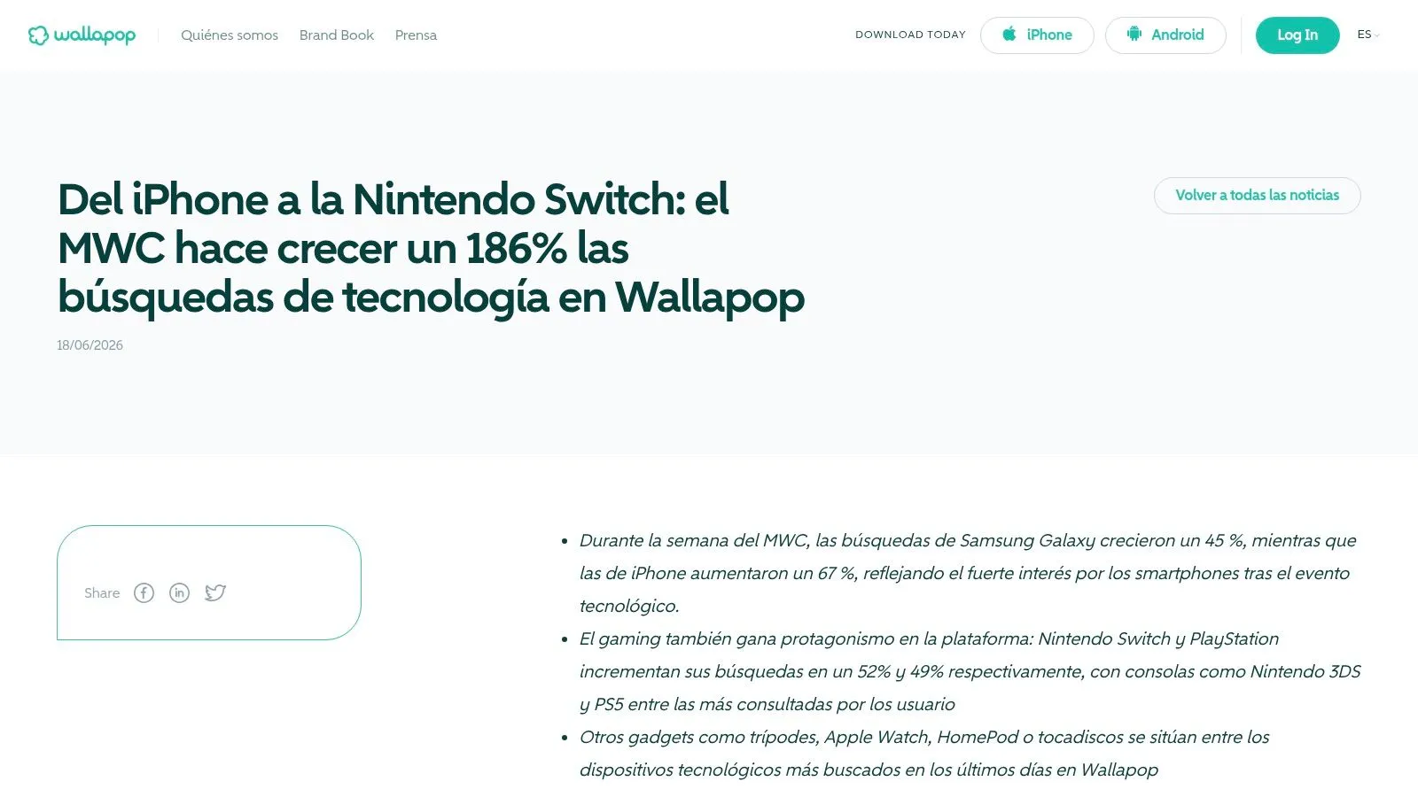 Smartphones y electrónica de consumo