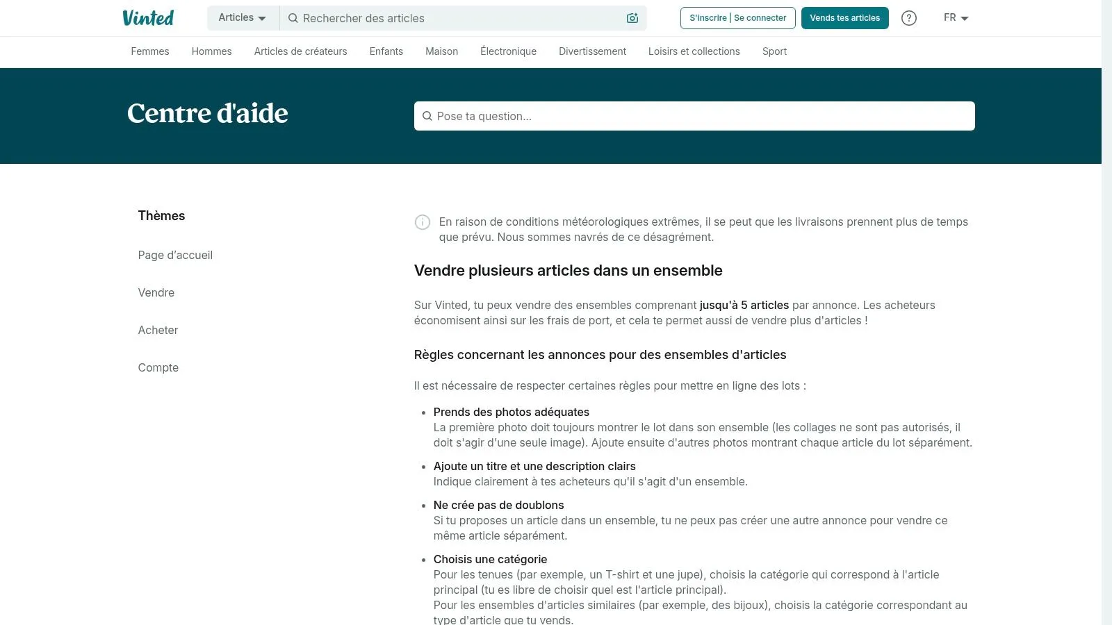 Vêtements enfants et bébés (lots coordonnés, saisons à venir)